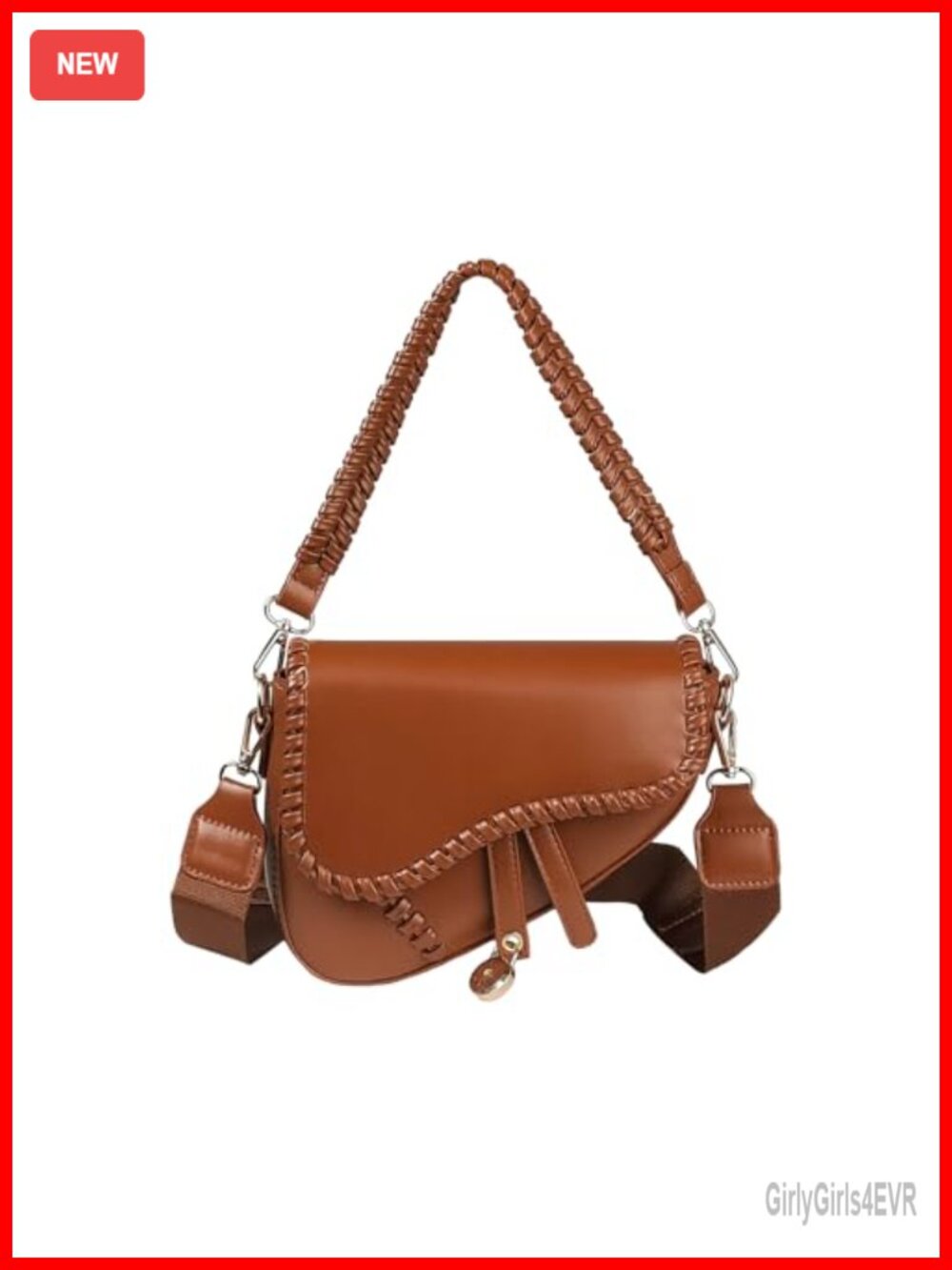 Saddle Shoulder Bag PU Leather Small Crossbody Handbag Satchel
